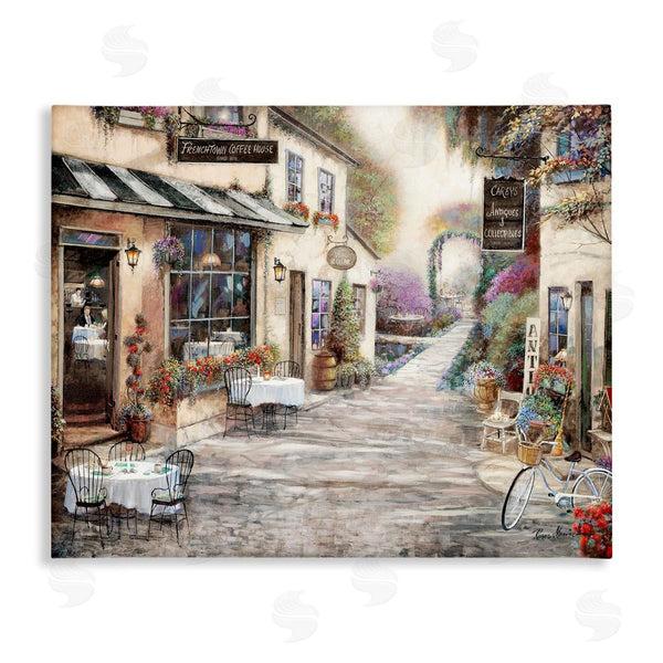 stupell industries Ruane Manning | Traditional Village City Architecture Charming Bistro Scene Wall Art
