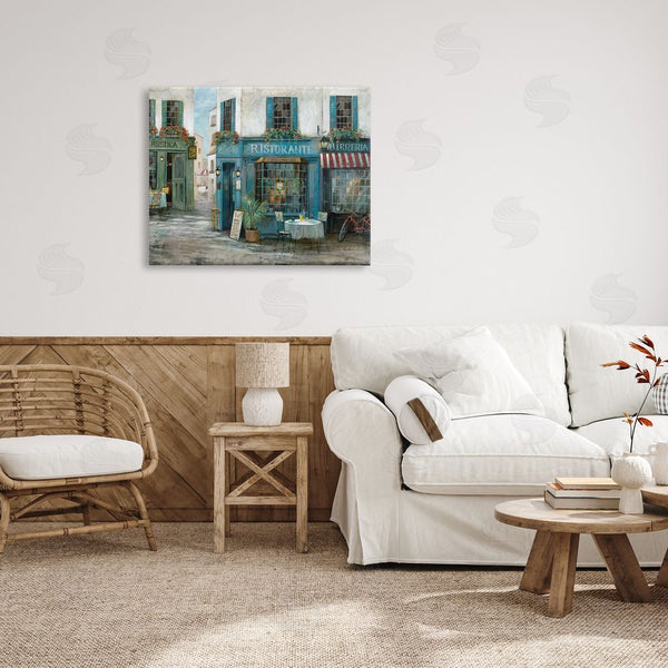 Stupell Industries Ruane Manning | Traditional Village Plaza Architecture Restaurant Patio Scene Wall Art