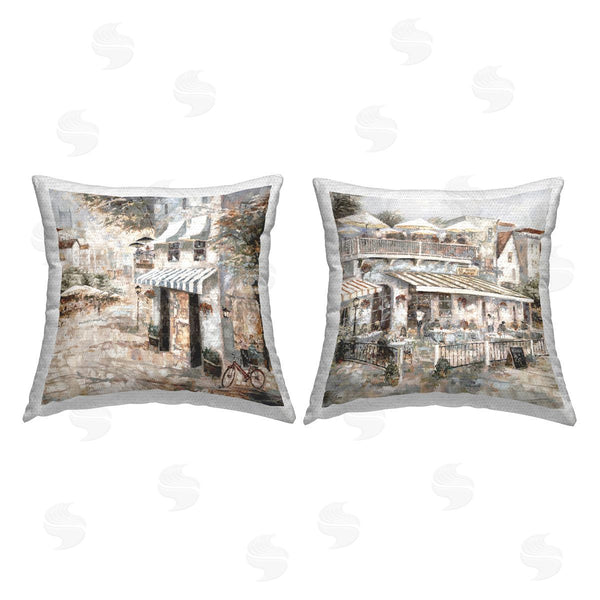 Stupell Industries Ruane Manning | Vintage Parisian City Printed Throw Pillow Set