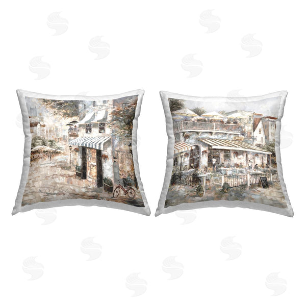 stupell industries Ruane Manning | Vintage Parisian City Printed Throw Pillow Set