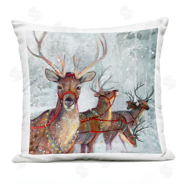 Stupell Industries Ruane Manning | Winter Reindeer Holiday Herd Printed Throw Pillow