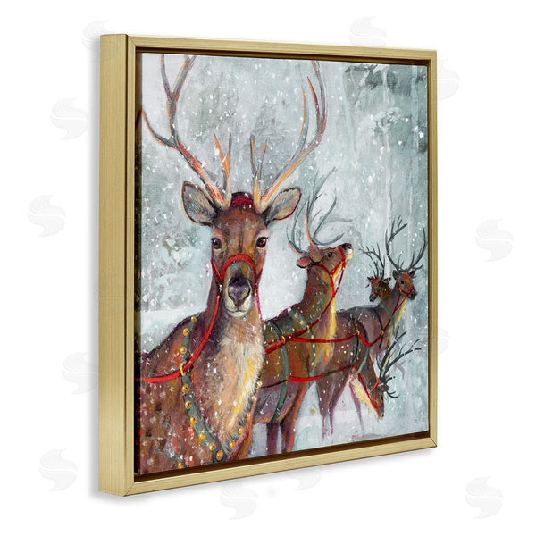 Stupell Industries Ruane Manning | Winter Reindeer Holiday Landscape