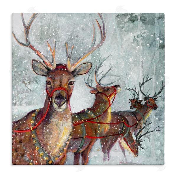 stupell industries Ruane Manning | Winter Reindeer Holiday Landscape