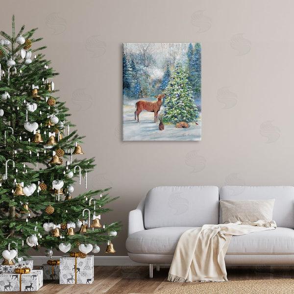 Stupell Industries Ruane Manning | Winter Woodland Animals Tree Wall Art
