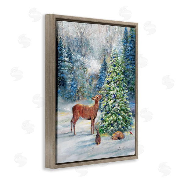 Stupell Industries Ruane Manning | Winter Woodland Animals Tree Wall Art
