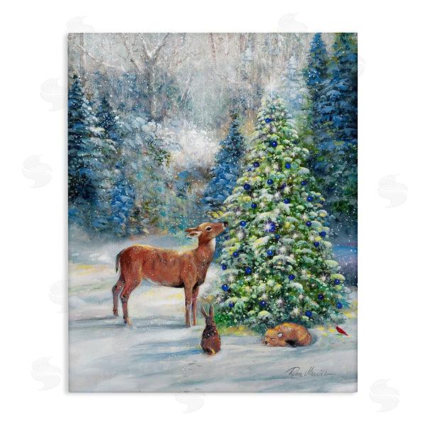 stupell industries Ruane Manning | Winter Woodland Animals Tree Wall Art