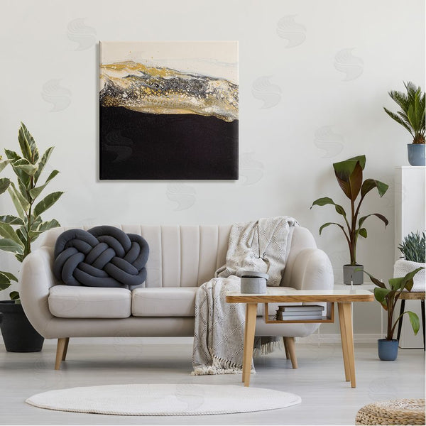 Stupell Industries Ruth Fromstein | Abstract Black & Glam Ripples Wall Art