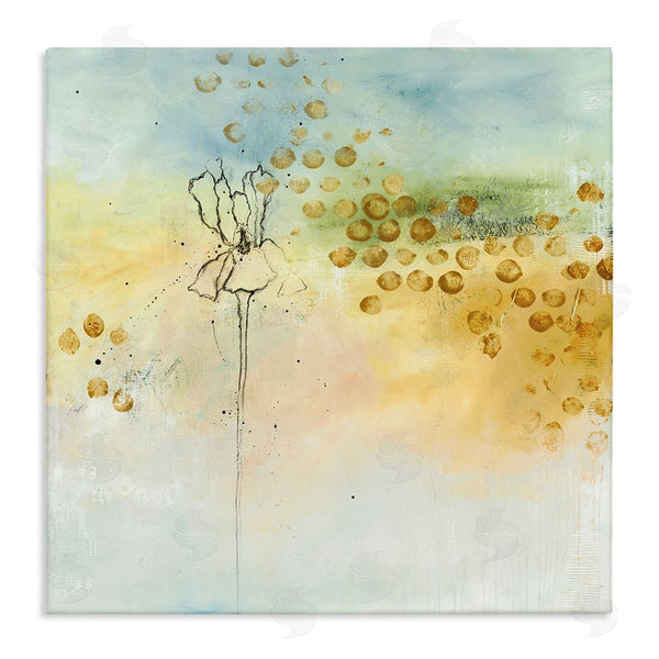 stupell industries Ruth Fromstein | Abstract Iris Floral Linework Watercolor Ombre Wall Art