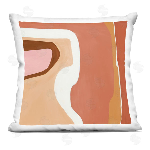 stupell industries Ruth Fromstein | Desert Inspired Abstraction Pink Red Beige Printed Throw Pillow