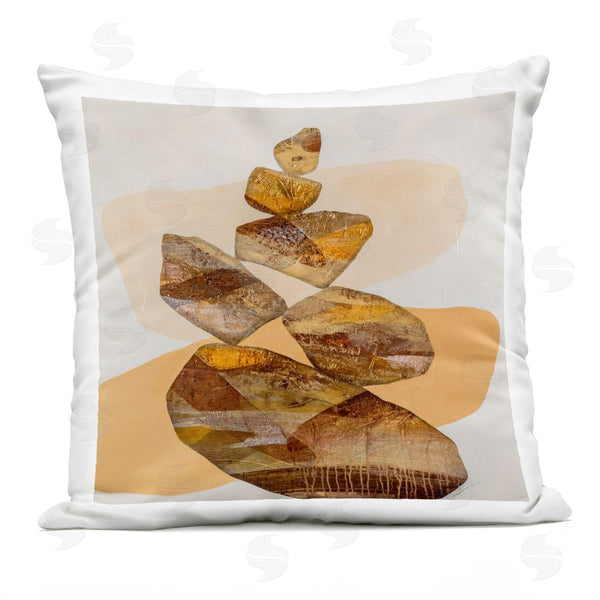 Stupell Industries Ruth Fromstein | Earthy Stacked Rocks Modern Printed Throw Pillow