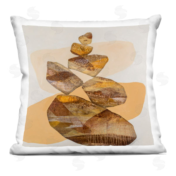 stupell industries Ruth Fromstein | Earthy Stacked Rocks Modern Printed Throw Pillow