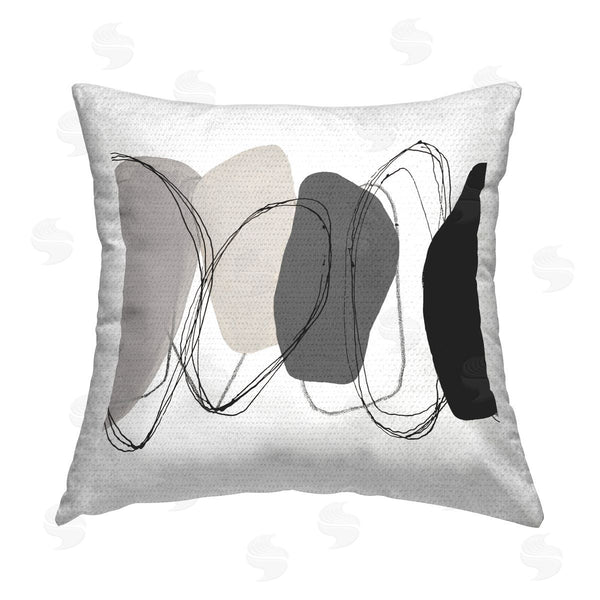 Stupell Industries Ruth Fromstein | Minimal Grey Round Stones Printed Throw Pillow