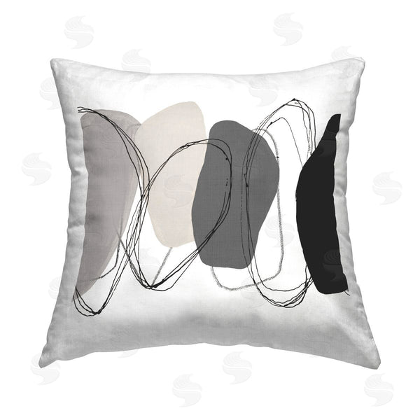 stupell industries Ruth Fromstein | Minimal Grey Round Stones Printed Throw Pillow