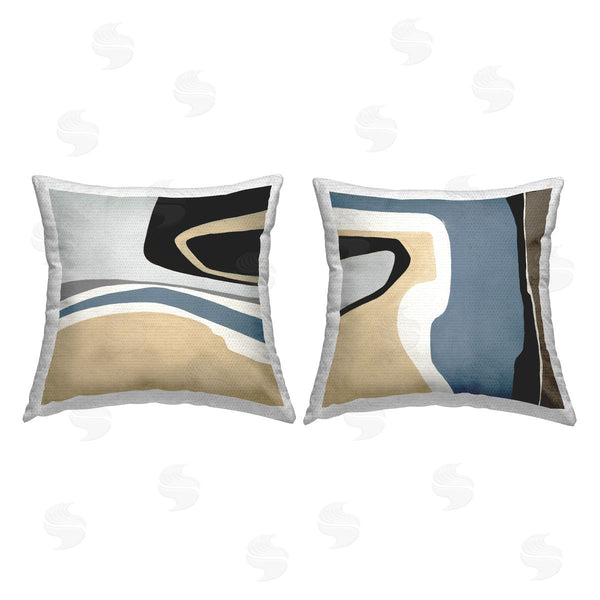 Stupell Industries Ruth Fromstein | Modern Curved Abstraction Printed Throw Pillow Set
