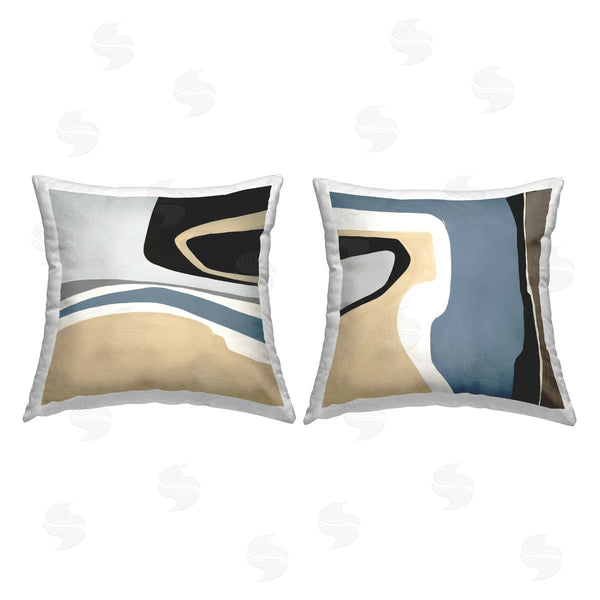 stupell industries Ruth Fromstein | Modern Curved Abstraction Printed Throw Pillow Set