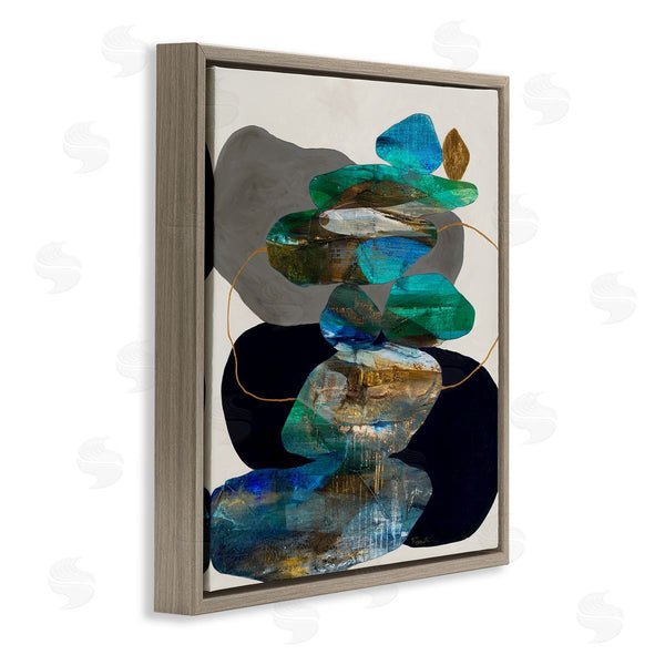 Stupell Industries Ruth Fromstein | Organic Rock Shapes Pattern Blue