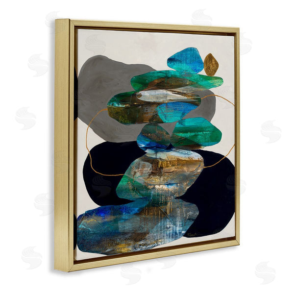 Stupell Industries Ruth Fromstein | Organic Rock Shapes Pattern Blue