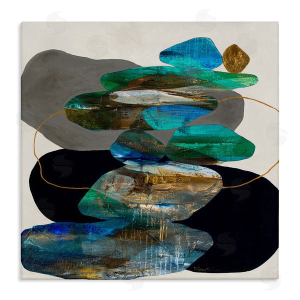 stupell industries Ruth Fromstein | Organic Rock Shapes Pattern Blue