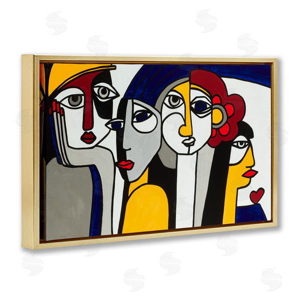 Stupell Industries Ruth Fromstein | Primary Hues Faces Portrait