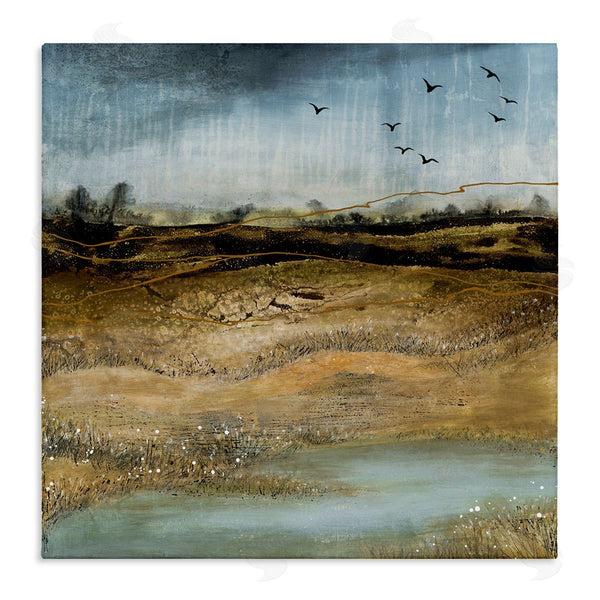 stupell industries Ruth Fromstein | Rustic Landscape Abstraction Birds at Flight Wall Art