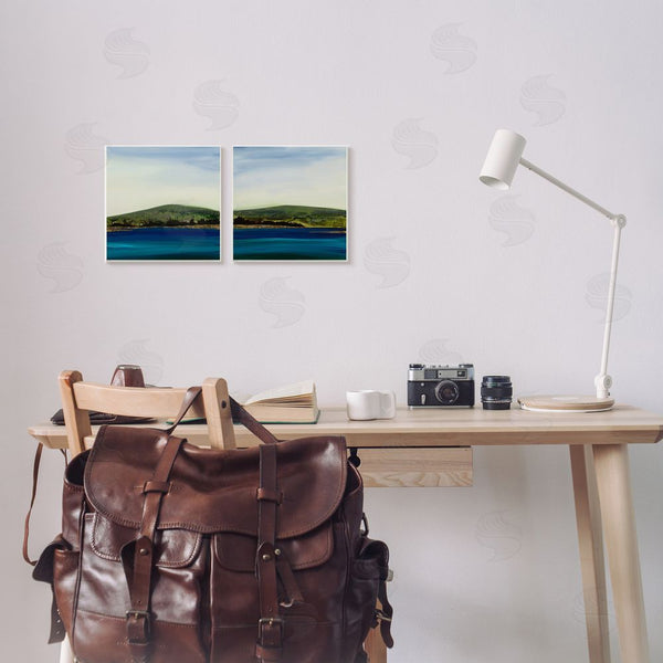 Stupell Industries Ruth Fromstein | Saturated Coastal Landscape Rolling Green Hills Wall Art