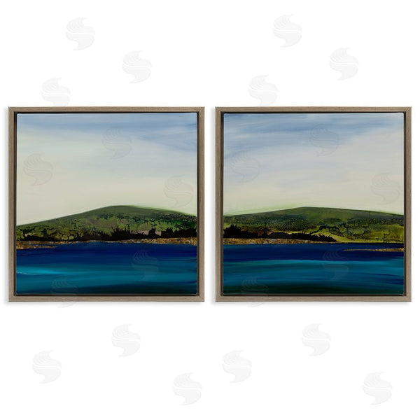 Stupell Industries Ruth Fromstein | Saturated Coastal Landscape Rolling Green Hills Wall Art