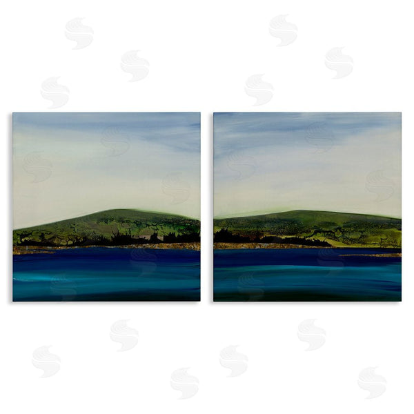 stupell industries Ruth Fromstein | Saturated Coastal Landscape Rolling Green Hills Wall Art