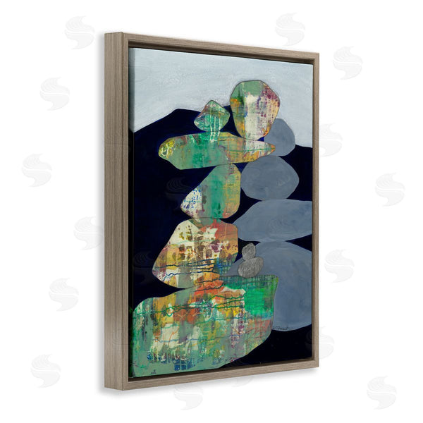 Stupell Industries Ruth Fromstein | Stacked Rocks Abstract Blue Green