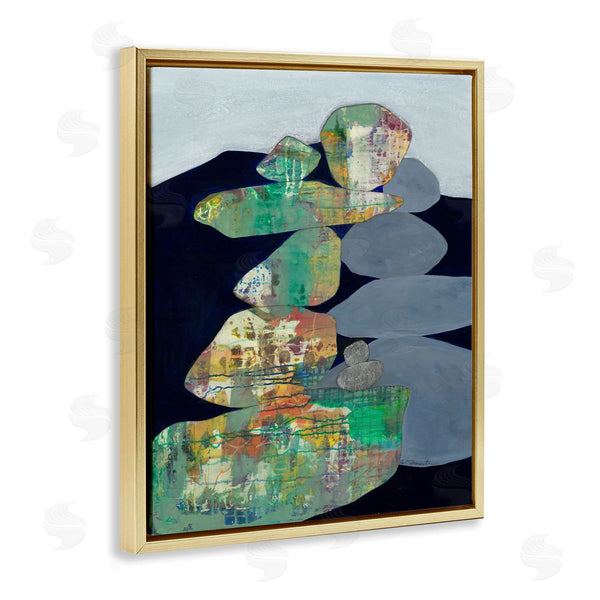Stupell Industries Ruth Fromstein | Stacked Rocks Abstract Blue Green