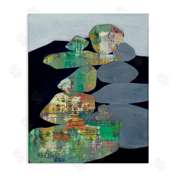 stupell industries Ruth Fromstein | Stacked Rocks Abstract Blue Green