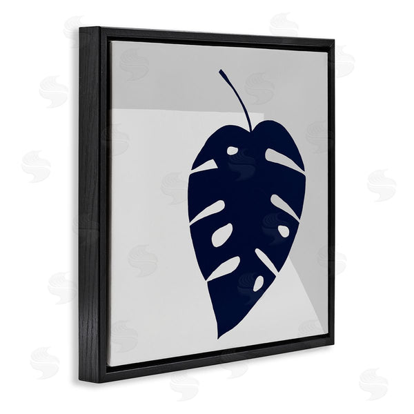 Stupell Industries Ruth Fromstein | Tropical Monstera Blue Silhouette Sharp Grey Angles Wall Art