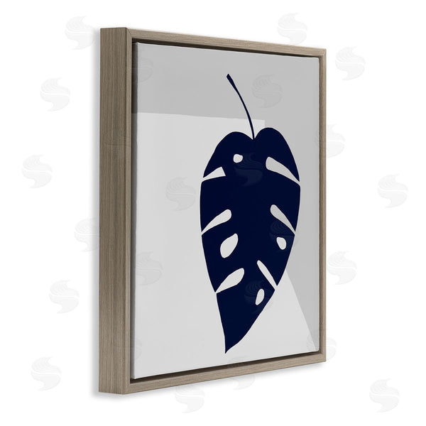 Stupell Industries Ruth Fromstein | Tropical Monstera Blue Silhouette Sharp Grey Angles Wall Art