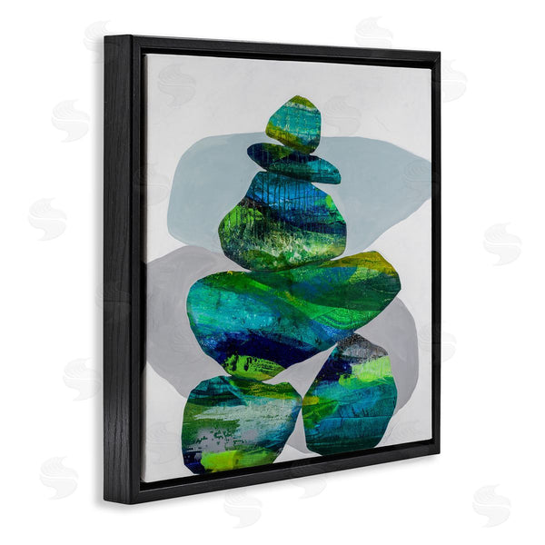 Stupell Industries Ruth Fromstein | Vivid Aqua Zen Balancing Rocks Wall Art