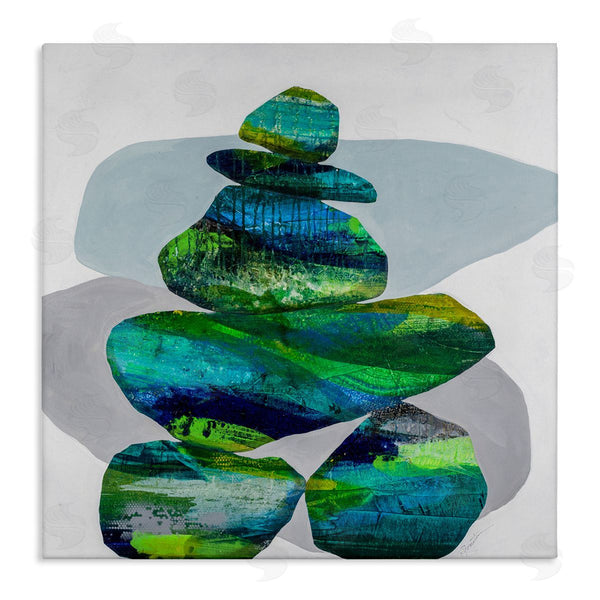 stupell industries Ruth Fromstein | Vivid Aqua Zen Balancing Rocks Wall Art