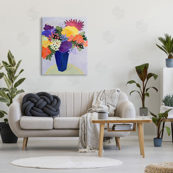 Stupell Industries Ruth Fromstein | Vivid Tropical Floral Arrangement Abstract Purple Orange Flowers Wall Art