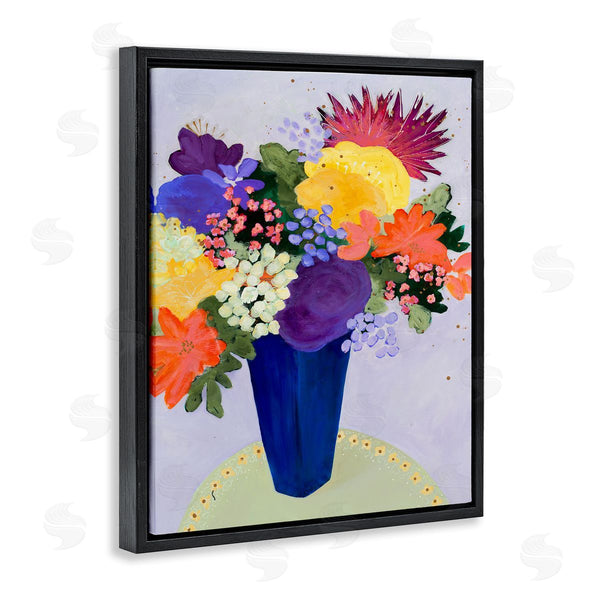 Stupell Industries Ruth Fromstein | Vivid Tropical Floral Arrangement Abstract Purple Orange Flowers Wall Art