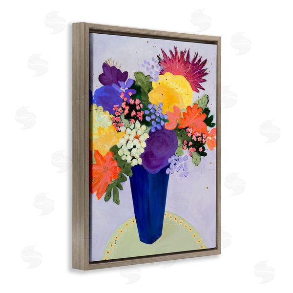 Stupell Industries Ruth Fromstein | Vivid Tropical Floral Arrangement Abstract Purple Orange Flowers Wall Art