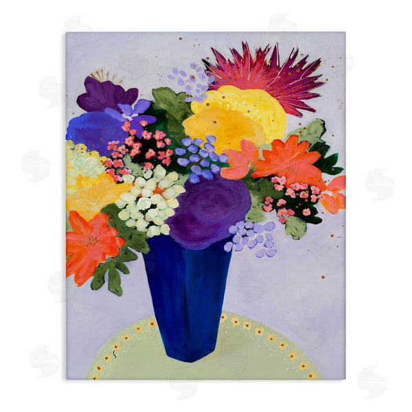 stupell industries Ruth Fromstein | Vivid Tropical Floral Arrangement Abstract Purple Orange Flowers Wall Art