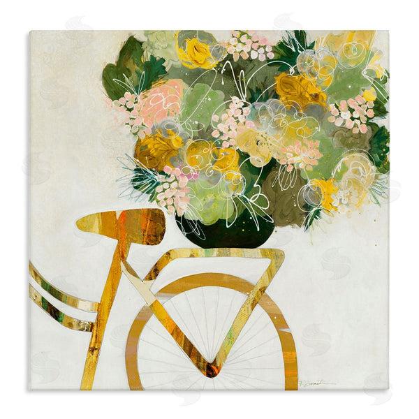 stupell industries Ruth Fromstein | Yellow Floral Bouquet on Bicycle