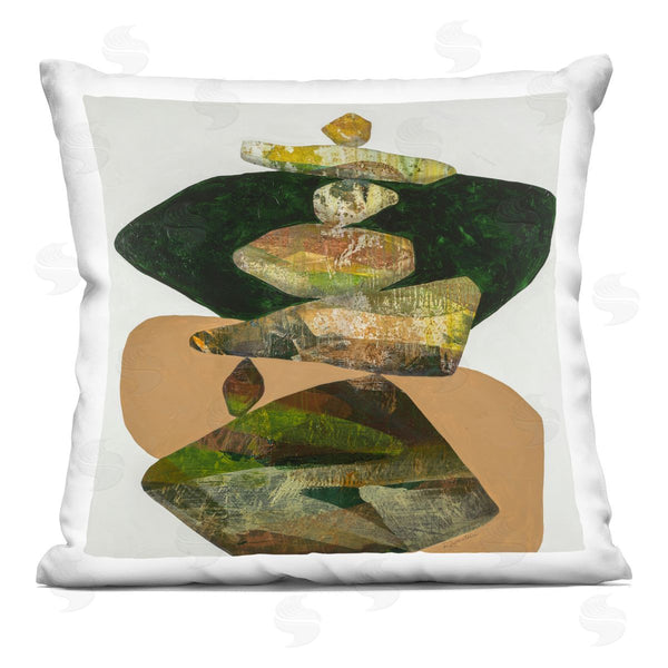 stupell industries Ruth Fromstein | Zen Stacked Rocks Shapes Printed Throw Pillow