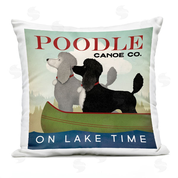 Stupell Industries Ryan Fowler | Boating Poodle Dogs On Lake Canoe Landscape Printed Throw Pillow
