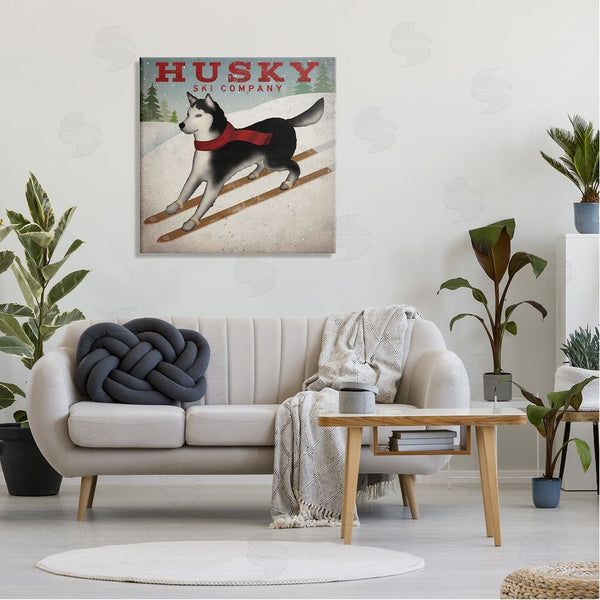 Stupell Industries Ryan Fowler | Husky Ski Company Winter Slopes Dog Wall Art