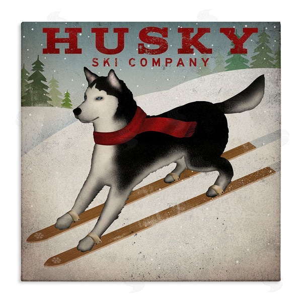 stupell industries Ryan Fowler | Husky Ski Company Winter Slopes Dog Wall Art