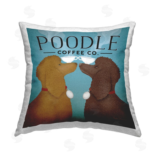Stupell Industries Ryan Fowler | Poodle Coffee Co Dog Ad Printed Throw Pillow