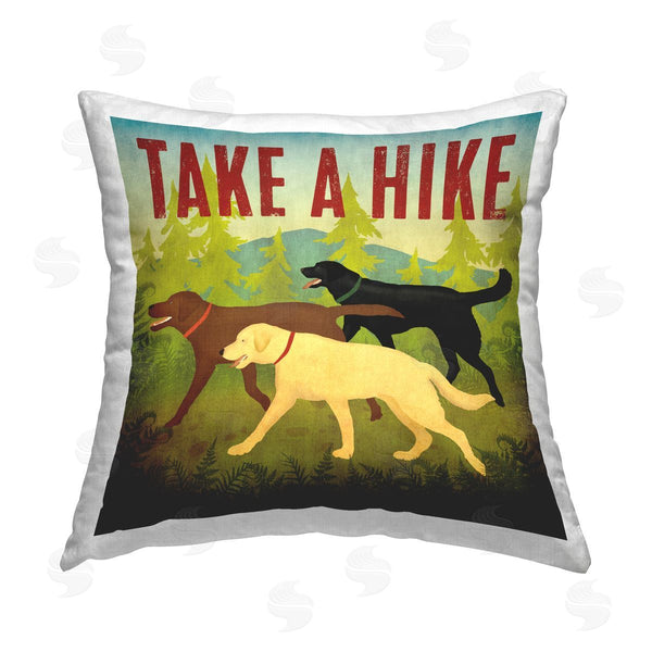 stupell industries Ryan Fowler | Take A Hike Dogs in Nature Printed Throw Pillow
