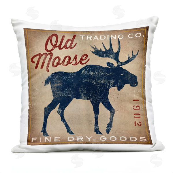 Stupell Industries Ryan Fowler | Vintage Dry Goods Rustic Moose Silhouette Wildlife Printed Throw Pillow