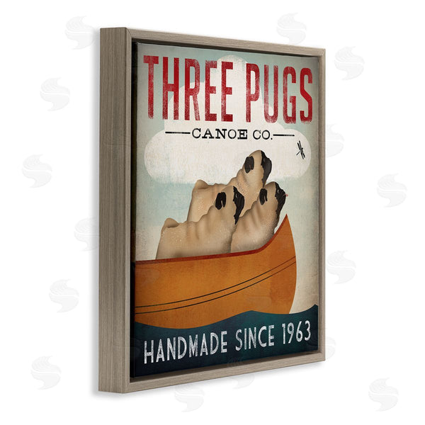 Stupell Industries Ryan Fowler | Vintage Three Pugs In Canoe