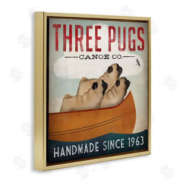 Stupell Industries Ryan Fowler | Vintage Three Pugs In Canoe