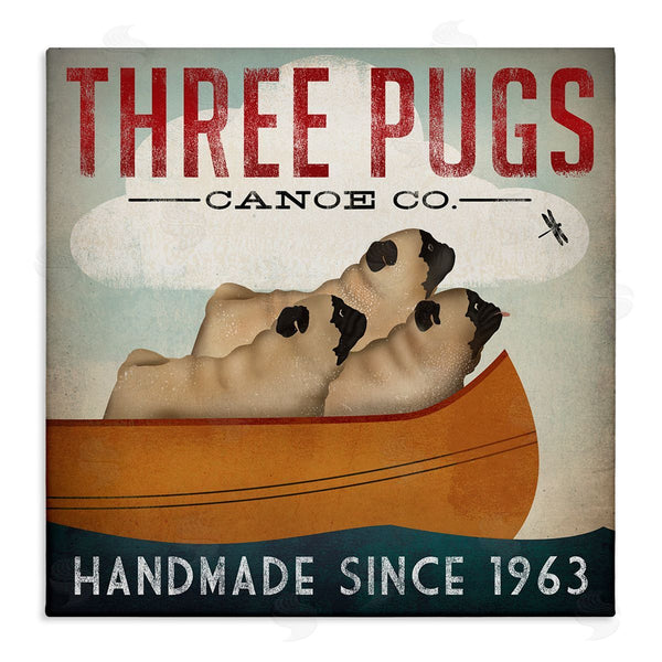 stupell industries Ryan Fowler | Vintage Three Pugs in Canoe