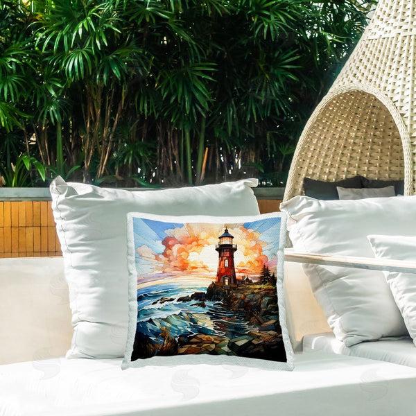 Stupell Industries Ryley Gray | Abstract Lighthouse On Cliff Printed Throw Pillow